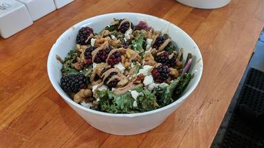 Kale, Walnuts, Blackberries & Goat Cheese Salad
